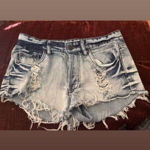 Distressed Denim Shorts